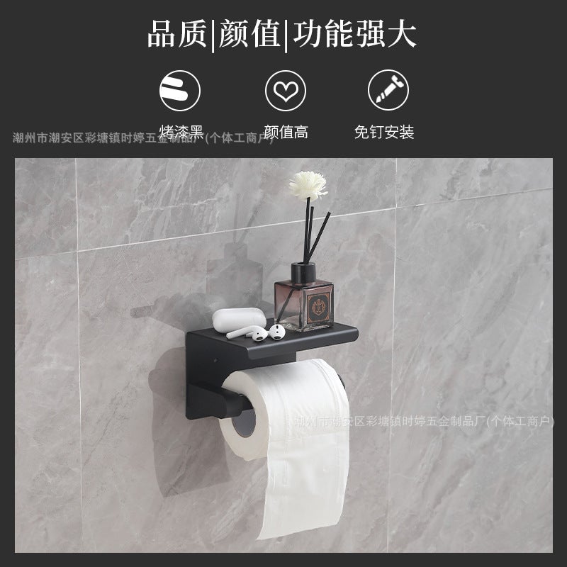 Stainless Steel Tissue Holder Roll Paper Holder Toilet Paper Holder Non-Perforated Tissue Holder Mobile Phone Rack El Project - Image 4